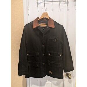 Ralph Lauren L Hunting Jacket Black RRL Utility Polo Leather Chore Western